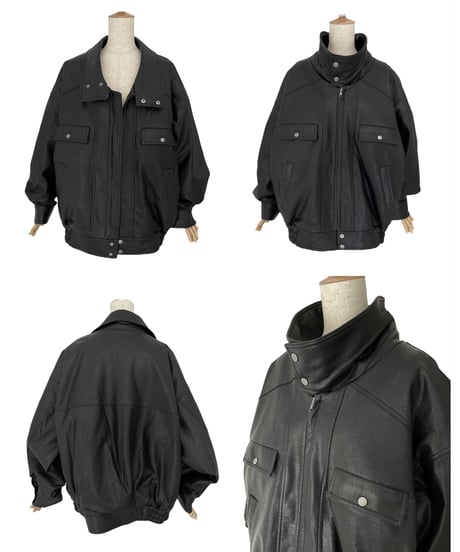 ウォッシュレザーブルゾン /Faux Leather Blouson