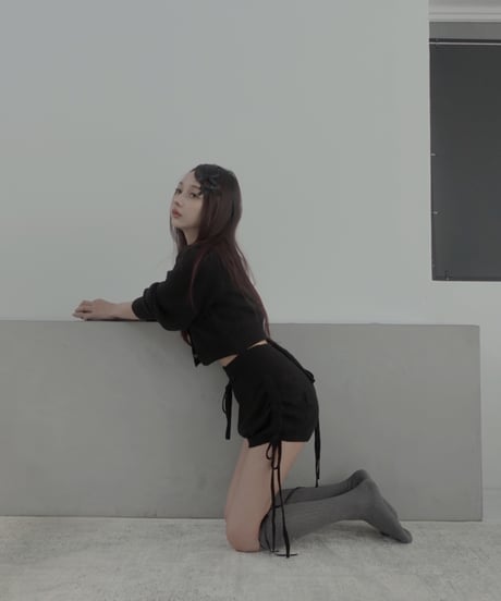 サイドリボンニットショートパンツ /Side Ribbon Knit Short Pants