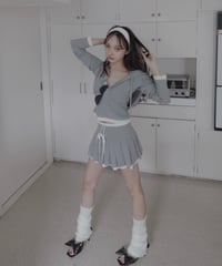 【LightGray】レイヤードプリーツスカート/Layered Pleats Skirt