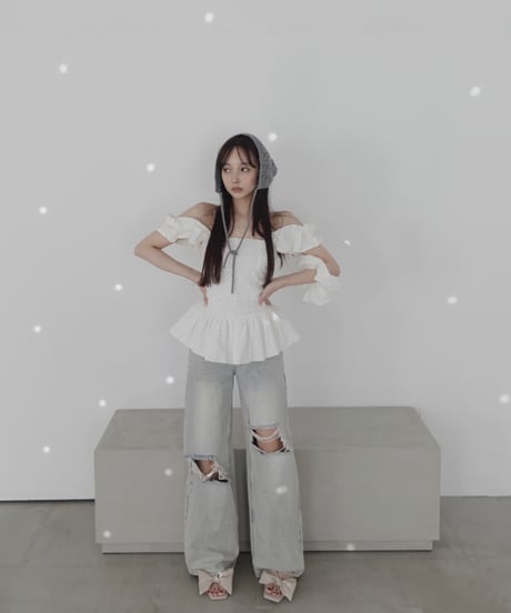 【Milk】コットンレーストップ(+ビッグシュシュ）/ CottonLace Top(+BigSHUSHU)