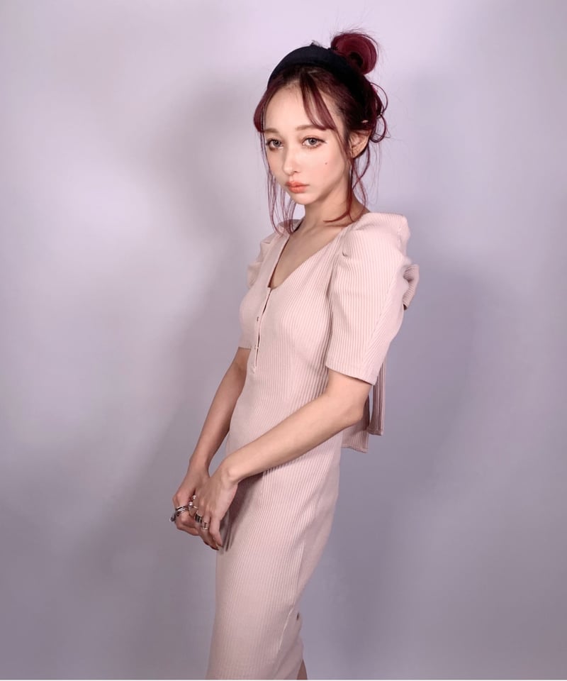 fiction tokyo リボンワンピース Ice Blue CATEGORY ONEPIECE