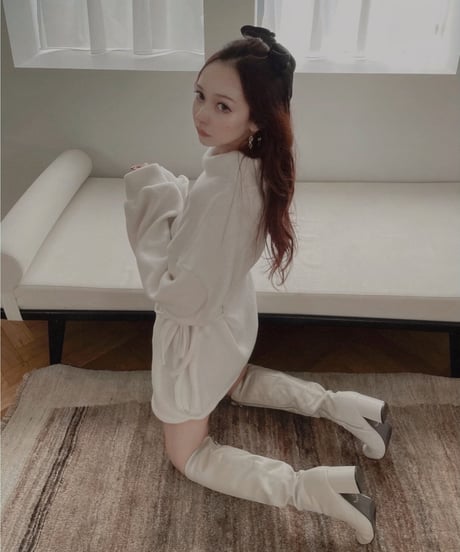 ウェストリボンニットチュニックワンピース /Waist Ribbon Knit Tunic One-piece