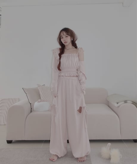 2wayサイドカットタックパンツ（＋リボンシュシュ）/2way Side Cut Pants（＋Ribbon Chouchou）