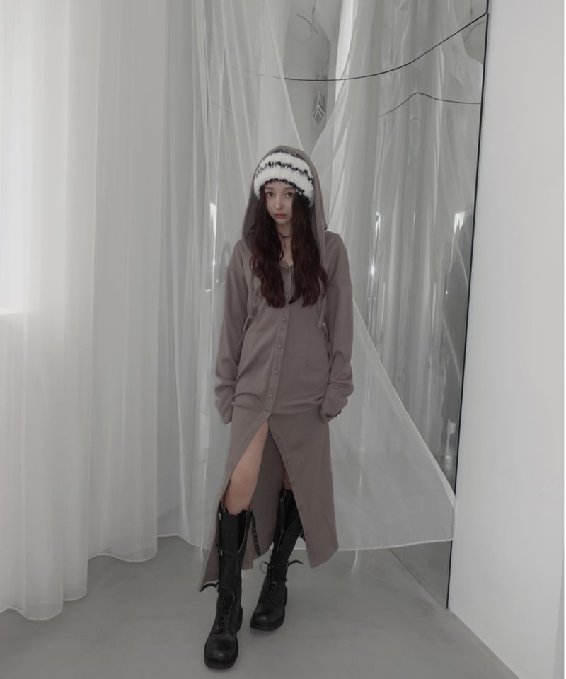 【新品タグ付き】fiction tokyoフードロングワンピース フードロングワンピース/Hooded Long One-Piece | FICTION TOK