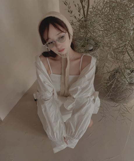 ショルダーリボンボーイフレンドシャツ (キャミワンピセット) / Shoulder Ribbon BoyFriend Shirts