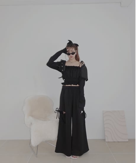 2wayサイドカットタックパンツ（＋リボンシュシュ）/2way Side Cut Pants（＋Ribbon Chouchou）