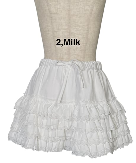 コットンレースフリルフリルショートパンツ / Cotton Lace Frill Frill Short Pants