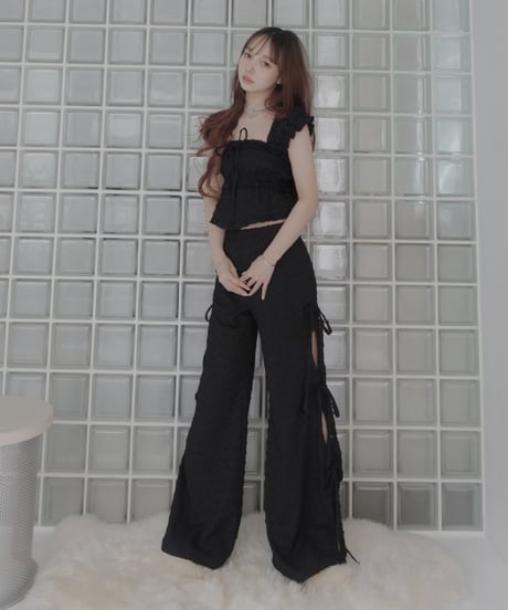 ルーズフィットリボンフレアパンツ/ Loose Fit Ribbon Flare Pants