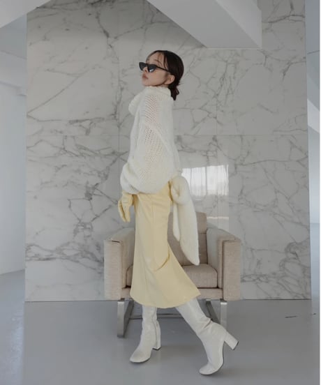 バックリボンローゲージニット /Back Ribbon Low Gauge Knit