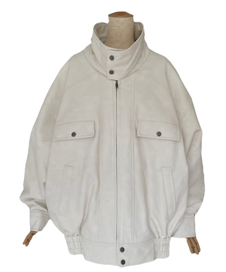 ウォッシュレザーブルゾン /Faux Leather Blouson