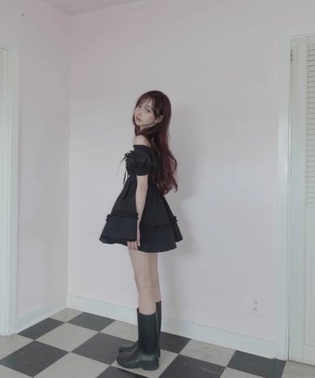 ［Black］キャミソールチュニックドレス /Camisole Tunic Dress