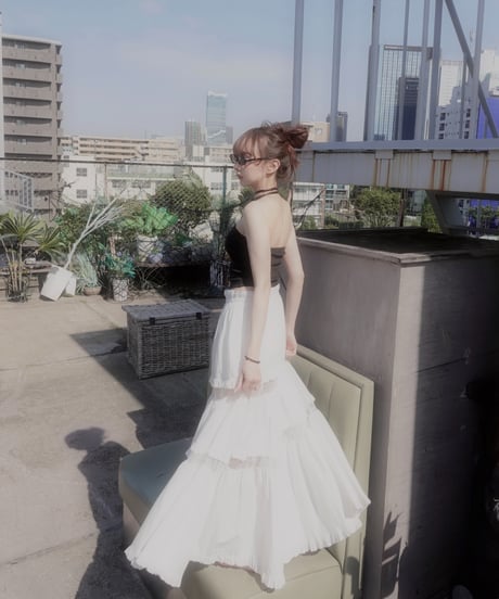 ［Milk］フロントオープンレースティアードスカート / Front Open Lace Tiered Skirt