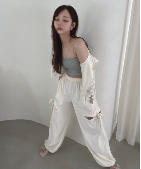 パイルクロップドフードカーディガン /Pile Cropped Hood Cardigan