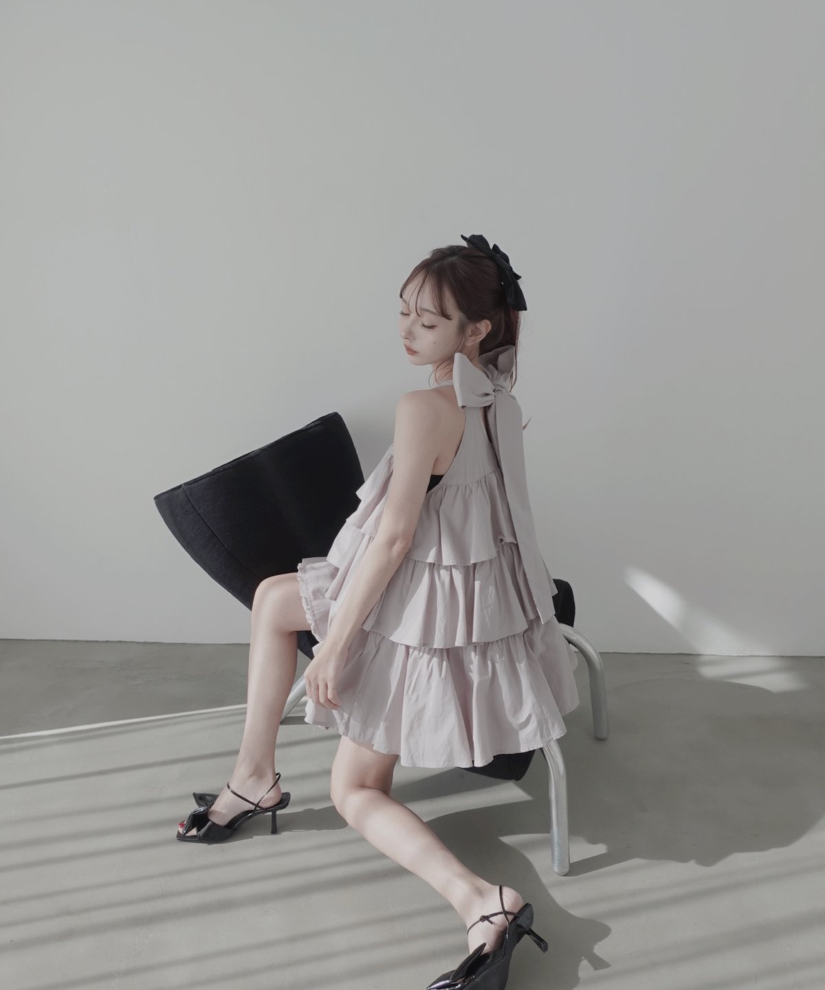 Cloudy】ティアードバルーンチュニックワンピース / Tiered Balloon Tu