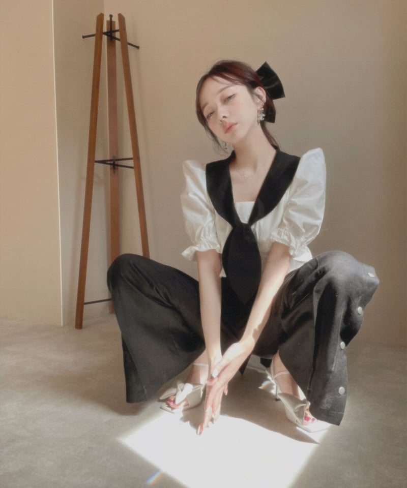 セーラータイブラウス /Sailor Tie Blouse | FICTION TOKYO O セーラータイブラウス /Sailor Tie Blouse | FICTION TOKYO O