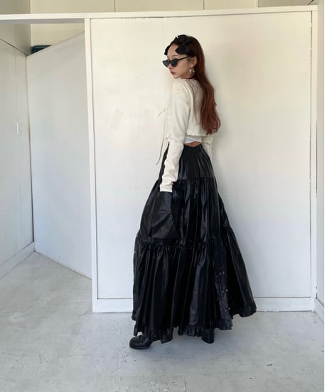 2サイドスリット カーゴポケット ティアードスカート / Both Side Slit Cargo Pocket Tiered Skirt