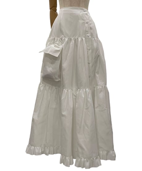 2サイドスリット カーゴポケット ティアードスカート / Both Side Slit Cargo Pocket Tiered Skirt