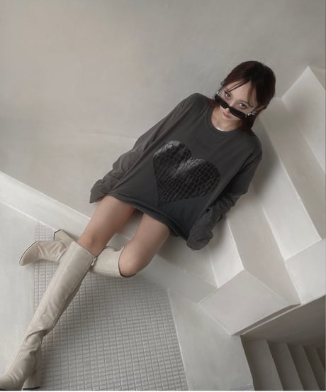 Croco Heart Longsleeve T /クロコハートロンT