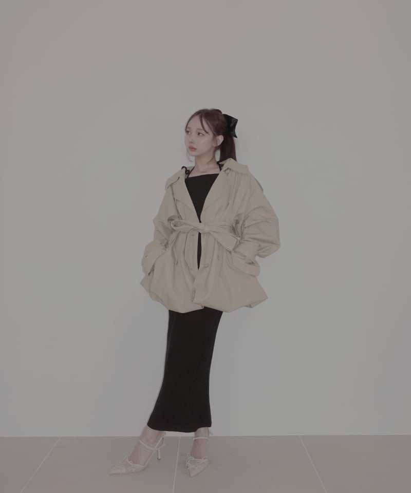 25即完売品　KNIT LAYERED BALLOON-COAT バルーンコート fa8c9cc534ef6aa27f795e9288d5c8