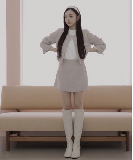 【DustyPink】ツイードジャケット/Tweed Jacket