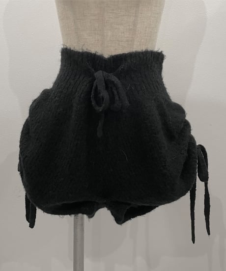 サイドリボンニットショートパンツ / Side Ribbon Knit Short Pants