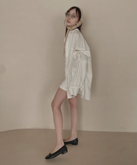 ショルダーリボンボーイフレンドシャツ (キャミワンピセット) / Shoulder Ribbon BoyFriend Shirts