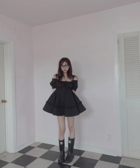 ［Black］キャミソールチュニックドレス /Camisole Tunic Dress