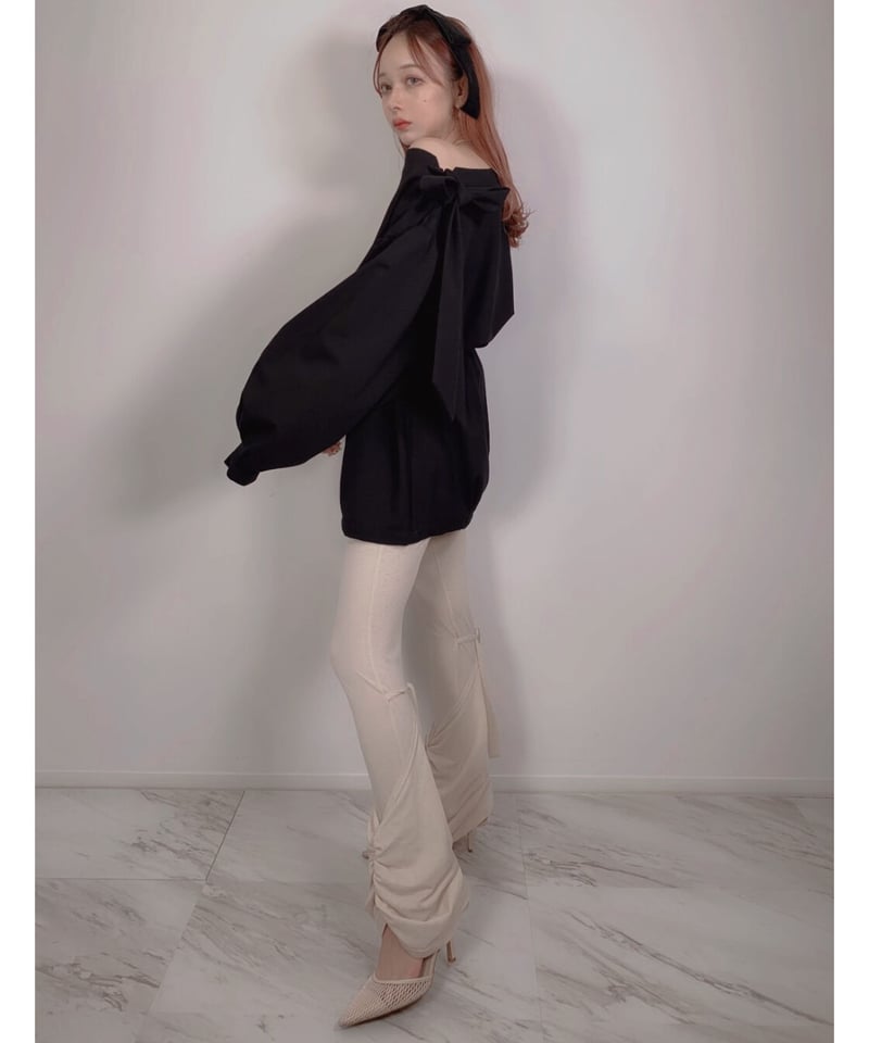 ボリュームスリーブリボントップス Volume Sleeve Ribbon Tops ボリュームスリーブリボントップス Volume Sleeve Ribbon Tops