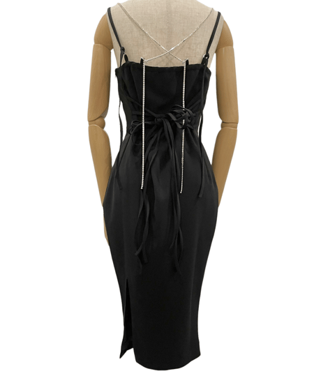 ビジューストラップスリットワンピ / Bijou Strap Slit One-Piece