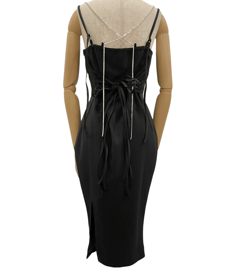 ビジューストラップスリットワンピ / Bijou Strap Slit One ビジューストラップスリットワンピ / Bijou Strap Slit One