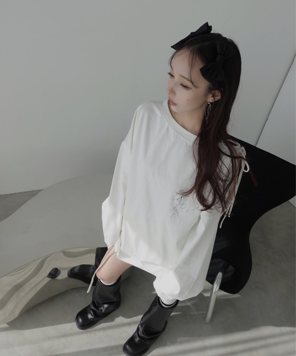【fiction tokyo】ビジューロングスリーブTシャツ ビジューロングスリーブT / Bijou Long Sleeve T | FICTION TO
