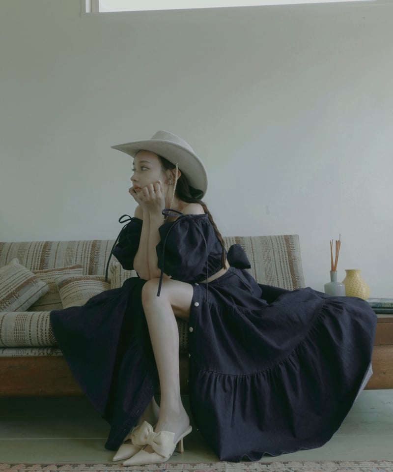 バルーンスリーブデニムトップ / Ballon Sleeve Denim Top | FICT