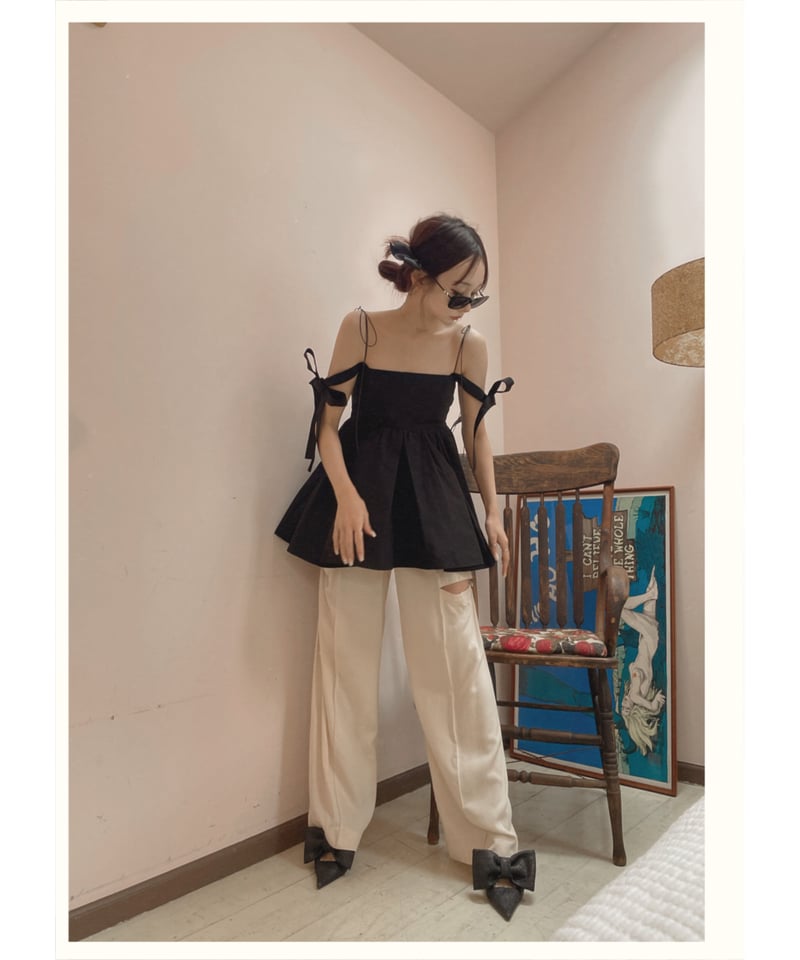 ダブルスカートリボンチュニック / Double Skirt Ribbon Tunic | F