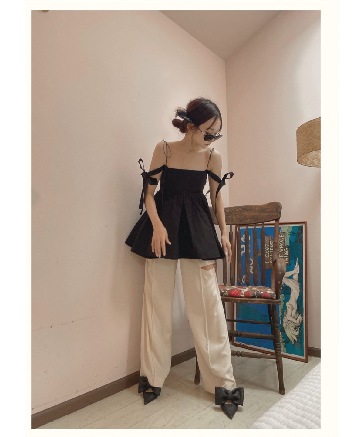 fictiontokyo ダブルスカートリボンチュニック ダブルスカートリボンチュニック / Double Skirt Ribbon Tunic