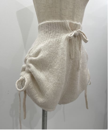 サイドリボンニットショートパンツ / Side Ribbon Knit Short Pants