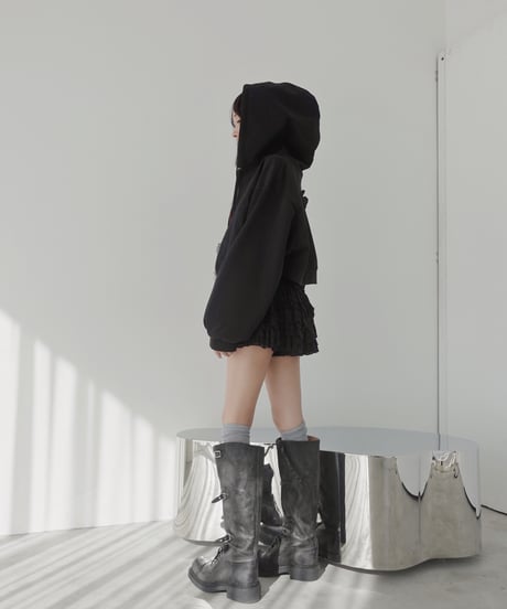 【Black】ハートジップアップフーディー /Heart Zip-up Hoodie