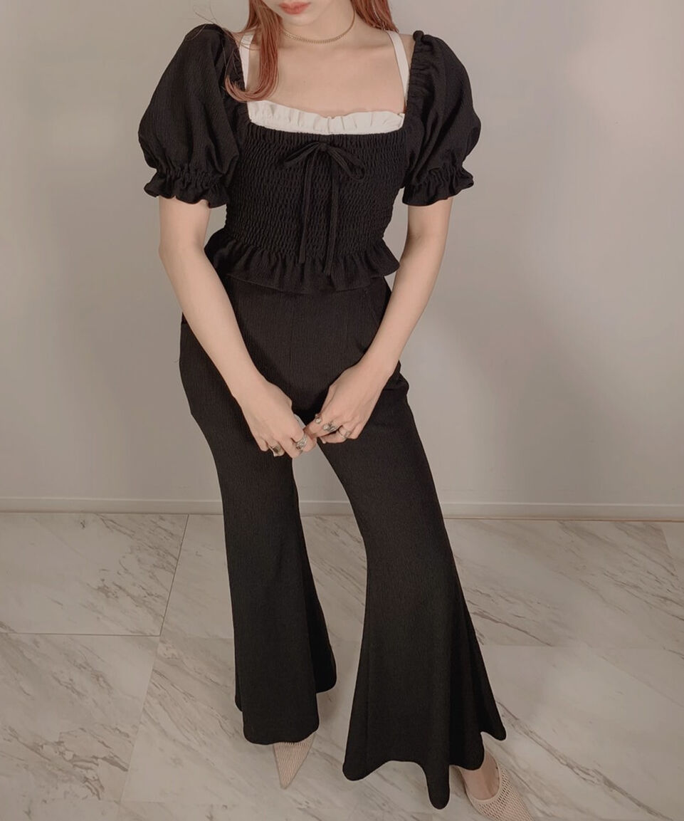 poppyシャーリングバルーントップスSHIRRING BALLOON TOPS - トップス