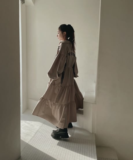 レースアップミリタリーガウンワンピース / LACE UP Military Gown One-Piece