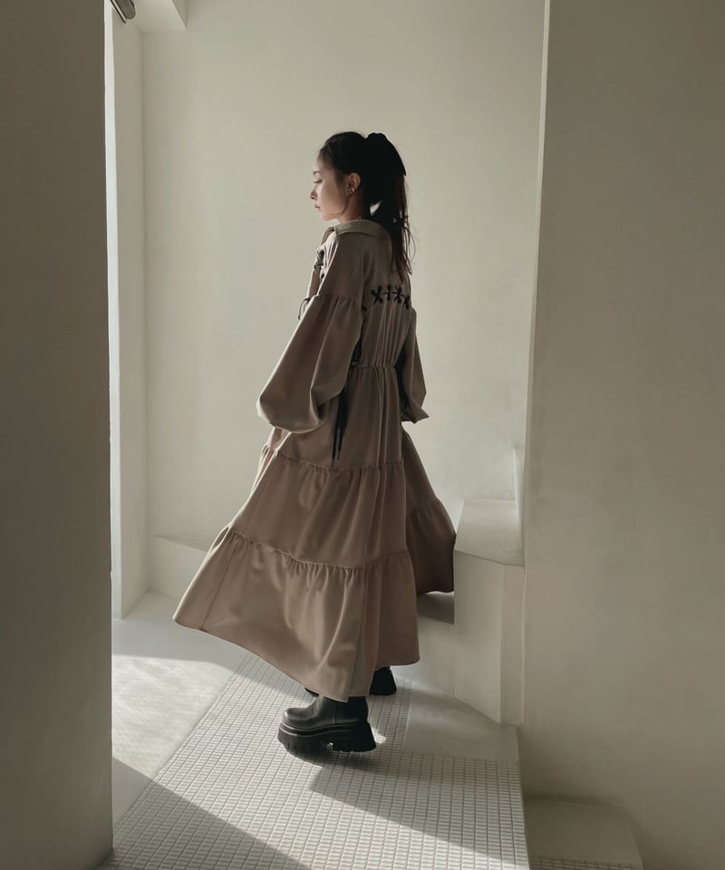 レースアップミリタリーガウンワンピース / LACE UP Military Gown One...