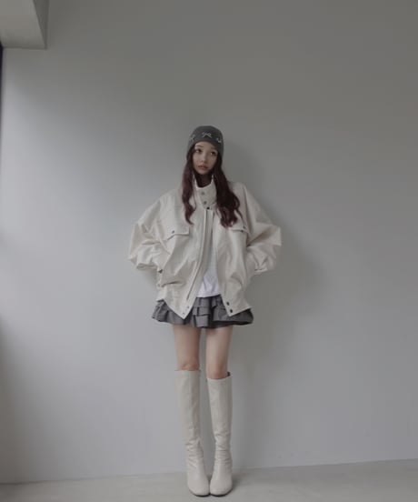 ウォッシュレザーブルゾン /Faux Leather Blouson