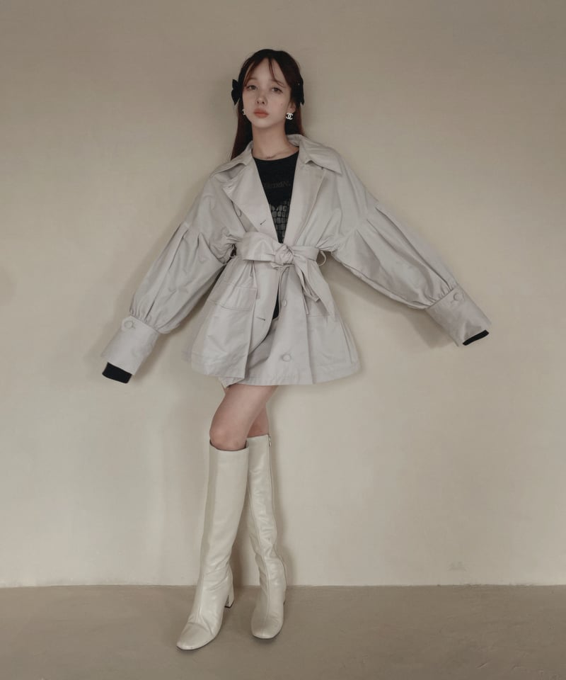 ボリュームスリーブトレンチコートfiction tokyo