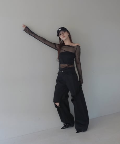 【Basic Collection】シアーチュニックトップ -Long-/ Sheer Tunic Top