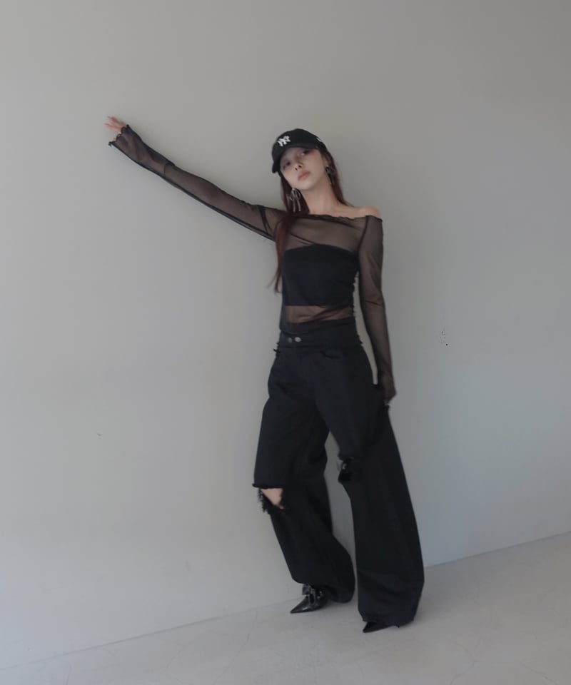 Basic Collection】シアーチュニックトップ -Long-/ Sheer Tun