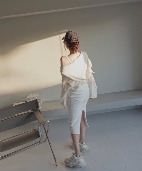 【Basic Collection】リブキャミソールスリットワンピース-Long- /Rib Camisole Slit One-Piece