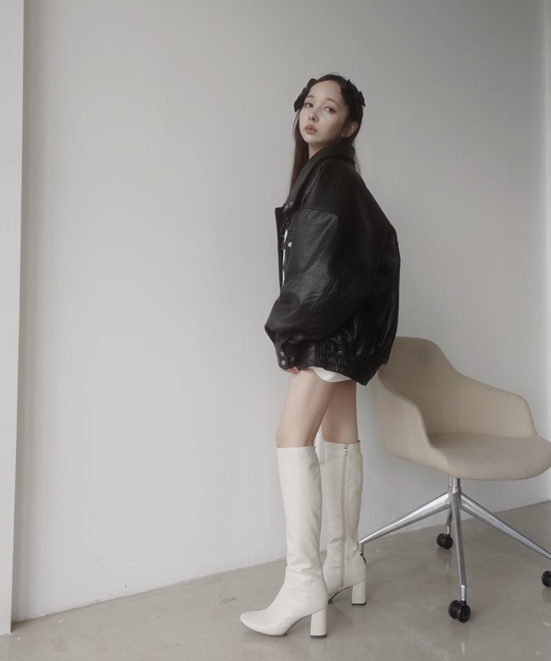 ウォッシュレザーブルゾン /Faux Leather Blouson | FICTION TO ウォッシュレザーブルゾン /Faux Leather Blouson | FICTION TO
