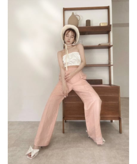 バックリボンサイドスリットパンツ /Back Ribbon Side Slit Pants