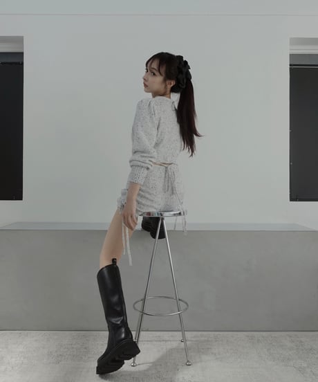 サイドリボンニットショートパンツ /Side Ribbon Knit Short Pants