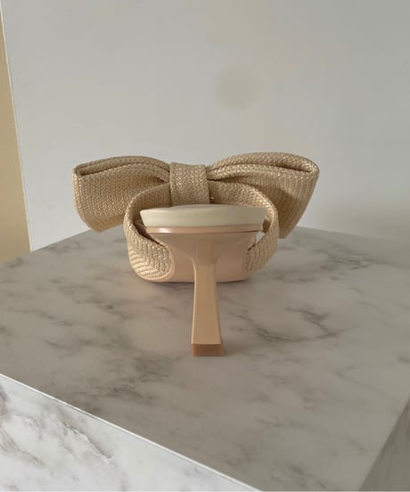 ストローリボンパンプス / Straw Ribbon Pumps