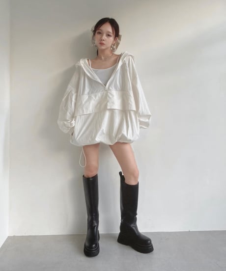 ハーフジップアップナイロンフーディー / Half Zip-up Nylon Hoodie