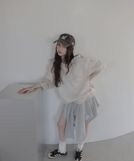 【IceWhite】ショルダーリボンモヘアニット/Shoulder Ribbon Mohair Knit